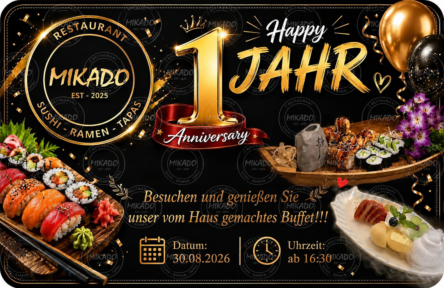 Happy 1 Jahr Anniversary — Restaurant Mikado Altenburg, 30.08.2026 ab 16:30 Uhr